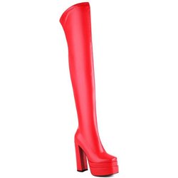 Damenstiefel mit hohen Absätzen, sexy wasserdichte Plateaustiefel im europäischen und amerikanischen Stil, dicke Absätze, einfarbig, große Kniestiefel 44