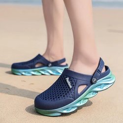 Frauen Männer Mode Hausschuhe Strand Eva Sohle Rutsche Sandalen Freizeit Männer Damen Indoor Badezimmer Anti-slip Schuhe 40 blau