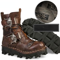 Herbst- und Winter-Herren-Leder-High-Top-Wüsten-Kurzstiefel, Motorradstiefel, Punk-Lederstiefel mit dicker Sohle 45