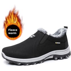 Winter Plüsch Dicke Herrenschuhe Warme Schneestiefel Outdoor Bergsteigen Herren Verschleißfest Warme Baumwollschuhe 39 schwarz