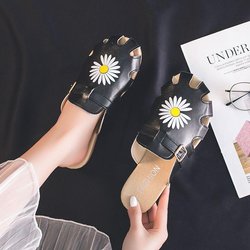 PU-Slides Sommer Neue Mode Schuhe Dicke Unterseite Weiche Unterseite Rutschfeste Flache Slipper Cartoon Atmungsaktive Hundert mit Sandalen Outdoor Strand Flip-Flops 40