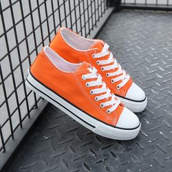 Modische Segeltuchschuhe für Paare, Studenten, Sport, einfarbige Segeltuchschuhe 39 orange