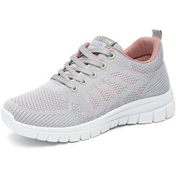 Sneakers Atmungsaktive Damenschuhe Mode Laufschuhe Weiche Sohlen Bequeme Turnschuhe Lässige Mesh-Schuhe für Damen 41 grau