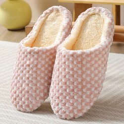 Herren- und Damen-Baumwollpantoffeln in Übergröße Winter-Plüschpantoffeln Übergröße Damen oder Herren Pelzschuhe Warme Baumwollpantoffeln 38-39 rosa