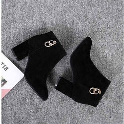 Herbst Winter Wildleder Casual Chelsea Stiefel Damen Mode Stiefeletten Winter Plüsch Warme Damen Stiefel 36 schwarz