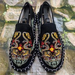 Männliche alte Peking-Stoffschuhe im chinesischen Stil ethnisch bestickte Segeltuchschuhe Mental Guy trendige lässige Segeltuchschuhe 45