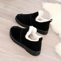 Herbst- und Winterstiefel, Baumwollschuhe, Damen-Winterwärme und Samt, All-Match-Freizeitschuhe, Pedal, rutschfeste, flache Baumwollschuhe 40