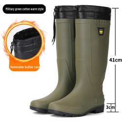 Wasserdichte, rutschfeste Gummistiefel für Herren mit hohem Schaft und Samtfutter, verschleißfest, zum Angeln und als Arbeitsschutz. 43