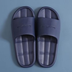 Hausschuhe Damen Indoor Home Mute Sommer Paar Badezimmer Bad Dünne Sohle Weiche Sohle Draußen Tragen Herren Hausschuhe 44-45 navy blau