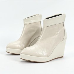 2025 Herbst Früher Winter Schuhe Damen High Heels Stiefel Spitze Zehen Mode Damen Keilschuhe 10cm Schwarz Weiß Übergröße 42 40 weiß