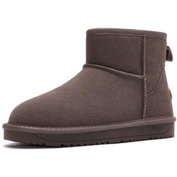 Damenstiefel aus echtem Leder, wasserdicht, Schneestiefel, Pelz, Damenstiefeletten, Winterschuhe für Damen 35 braun