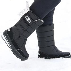 Plüsch Herren Stiefel Winter Schnee Stiefel für Männer Mid-kalb Stiefel Wasserdichte Männer Schuhe Plus Größe Männer Schuhe 41 schwarz
