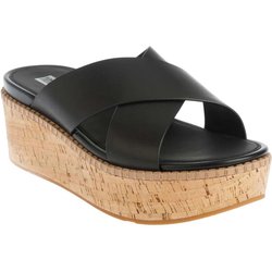 FitFlop Damen/Damen Eloise Leder Riemenkeilpantoletten 6.5 UK schwarz