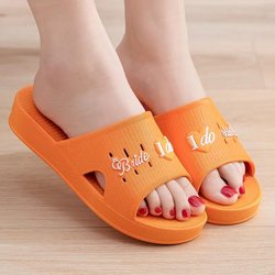 Weiche Sohle Anti-Rutsch Dicke Sohle Damen Hausschuhe Haushalt Badezimmer Hausschuhe Einfacher und lässiger Stil Sommer 40 orange
