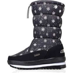 Verdickte Damen-Stiefel, groß, warm, mittelgroß, Winter-Schneestiefel, rutschfest, lässig, warme Winterstiefel 40 schwarz