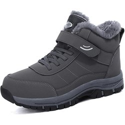 Langlebige Bequeme Damen Wintermode Rutschfeste Plüschgefütterte Stiefeletten und Schneestiefel 41 grau