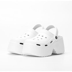 TUINANLE Frauen Sandalen Loch Schuhe Keil Super High Heels Strand EVA Licht Hause Hausschuhe 37-38 weiß