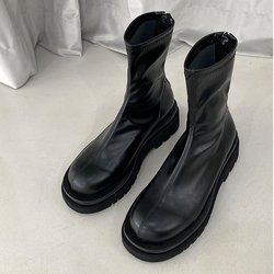 2024 herbst Chelsea Stiefel Frauen Stiefeletten Fashion Square Toe Zurück Damen Kurze Stiefel Platz High Heel Damen Winter Schuhe 37 schwarz