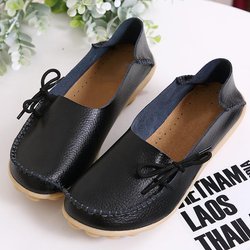 Damen-Plattformschuhe, echtes Leder, Mutter-Schuhe, Schnürung, verstellbare Dichtheit, Retro, bequemes Gehen, rutschfest, großer Schuh 40 schwarz