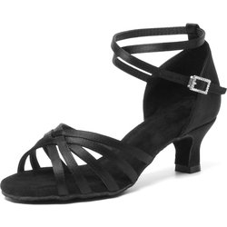 Frauen Ballsaal Latein Tango Tanzschuhe Salsa High Heels 5CM 39 schwarz