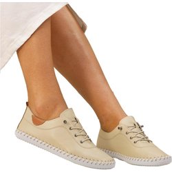 Lunar Damen/Damen St Ives Leder Plimsolls 3 UK creme
