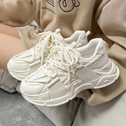 Dicksohlige Erhöhte Freizeitschuhe Ins Vielseitige Sportschuhe Papaschuhe Damen Sportschuhe 40 beige