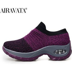 Damenmode Freizeitschuhe Erhöhte Shake-Schuhe Luftkissen Atmungsaktive rutschfeste Turnschuhe 37 violett