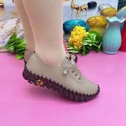 Sneakers Damenschuhe Plateau Loafer Schnürschuhe Leder Flach Slipper Neu Frühling Casual Mom Schuh Mujer Zapatos Chaussure Femme 41 khaki
