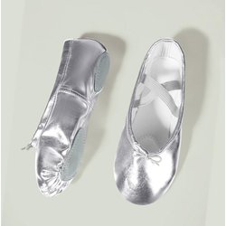 PU-Ballettschuhe, Yoga-Schuhe, Übungsschuhe, goldene und silberne Damen-Tanzschuhe 44 silber