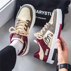 Herrenschuhe Nische Original Skateschuhe Hong Kong Trend All Match Freizeitschuhe Student Sportschuhe 44 wein rot