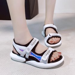 Sport-Sandalen für Damen, rutschfest, leicht, allgleiches, lässig, Netz, roter Biskuit, dickbesohlte Strandschuhe, bunte dekorative Damensandalen 35