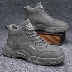 Herren Freizeitsportstiefel für Outdoor-Training, vielseitige Kurzstiefel geeignet für Wandern und taktische Aktivitäten. 44 grau