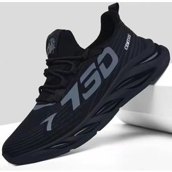 Schuhe für Herren, lässige Slip-On-Mode-Sneaker, atmungsaktive Laufschuhe, Outdoor-Walking-Trainings-Tennisschuhe 43 schwarz