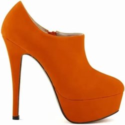 Damen Stiefeletten Herbst Winter Flock Ultra High Heels Plateau Sexy Pumps Stilettos Frauen Kurze Stiefel Schuhe Große Größe 44 44 orange