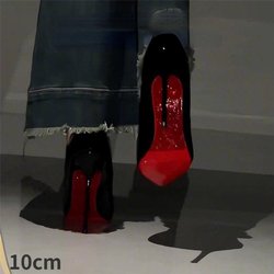 Rote High Heels mit Strasssteinen, sexy Hochzeitsschuhe für Frühling und Sommer, einzelne Schuhe aus schwarzem Lackleder mit spitzer Zehenpartie 37