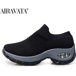 Damenmode Freizeitschuhe Erhöhte Shake-Schuhe Luftkissen Atmungsaktive rutschfeste Turnschuhe 37 schwarz
