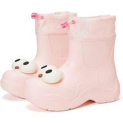 Fabrikgefertigte Niedliche Regenstiefel für Damen Großaugen-Design EVA Wasserdichte Regenschuhe für Sommer und Herbst 36-37Foot length(230mm) rosa