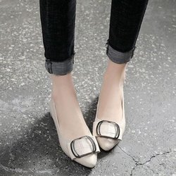 Damenschuhe mit flacher Sohle, weiches Leder, niedriger Absatz, flache Öffnung, dicke spitze Zehenpartie, Arbeitsschuhe 40 weiß
