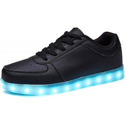 USB Wiederaufladbare LED Leucht Turnschuhe: Bunte leuchtende Schuhe für Männer & Frauen 46 schwarz