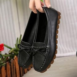Peas Schuhe Damen All-Match Weiche Sohle Schwangere Damen Flache Schuhe Freizeitschuhe Weiße Krankenschwester Schuhe 35 schwarz
