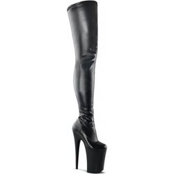 Damen Plateaustiefel 20CM Lackleder Kniehohe Absätze Nachtclub Kniehohe Stiefel YKC 46