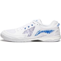 Li Ning Qilin 3.0 Bequeme Vielseitige Stoßdämpfende Langlebige Low-Top Professionelle Tischtennisschuhe Unisex Schuhe Weiß Blau APPU029-1 44⅓