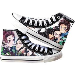 Anime Schuhe Ghost Slayer Tanjiro Sneakers Freizeitschuhe für Männer Frauen Segeltuchschuhe 44 grün
