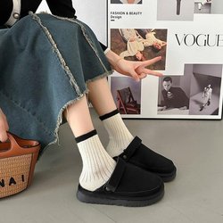 Frauen Verdicken Plüsch Fell Hausschuhe Winter Slip auf Chunky Plattform Faulenzer Maultiere Frau Dicken Boden Baumwolle Hausschuhe Flip-Flops 40 schwarz