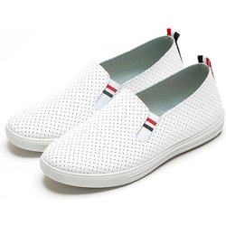 Bestickte Mesh-Loch Kleine weiße Schuhe Atmungsaktive Casual Flache Koreanische Student Slip On Lazy Schuhe Hohl Damenschuhe 40 weiß