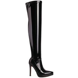 Frauen Stretch Overknee Stiefel Spitzschuh Spike High Heels Hohe Stiefel Frau Party 46