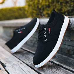Neue Herrenmode Canvas Schuhe Trend koreanischen Casual Schuhe Herrenschuhe 45 schwarz