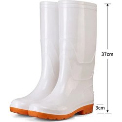 Mittelhohe, weiße Regenschuhe, rutschfeste, ölbeständige Arbeitsschuhe für Herren und Damen, Regenstiefel 36