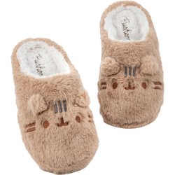 Pusheen Damen/Damen-Hausschuhe aus Kunstfell 7 UK-8 UK braun/weiß