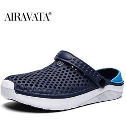 Unisex Fashion Clogs Sommer Strand Atmungsaktive rutschfeste Sandalen Garten Bad Hausschuhe Schuhe 40 navy blau